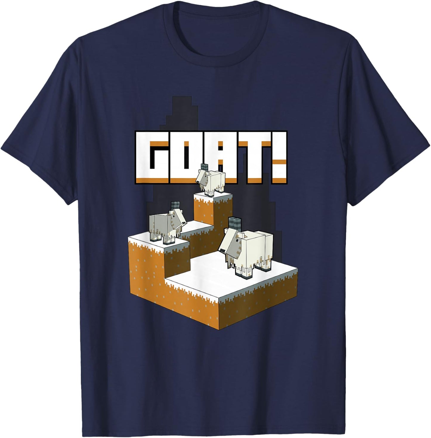 Minecraft Goat Mountaintop T-Shirt - T-Shirt | Navy
