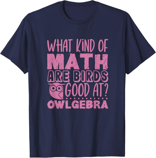 Baby Owl Dress - Birds are good at Owlgebra - Owl T-Shirt - T-Shirt | Navy