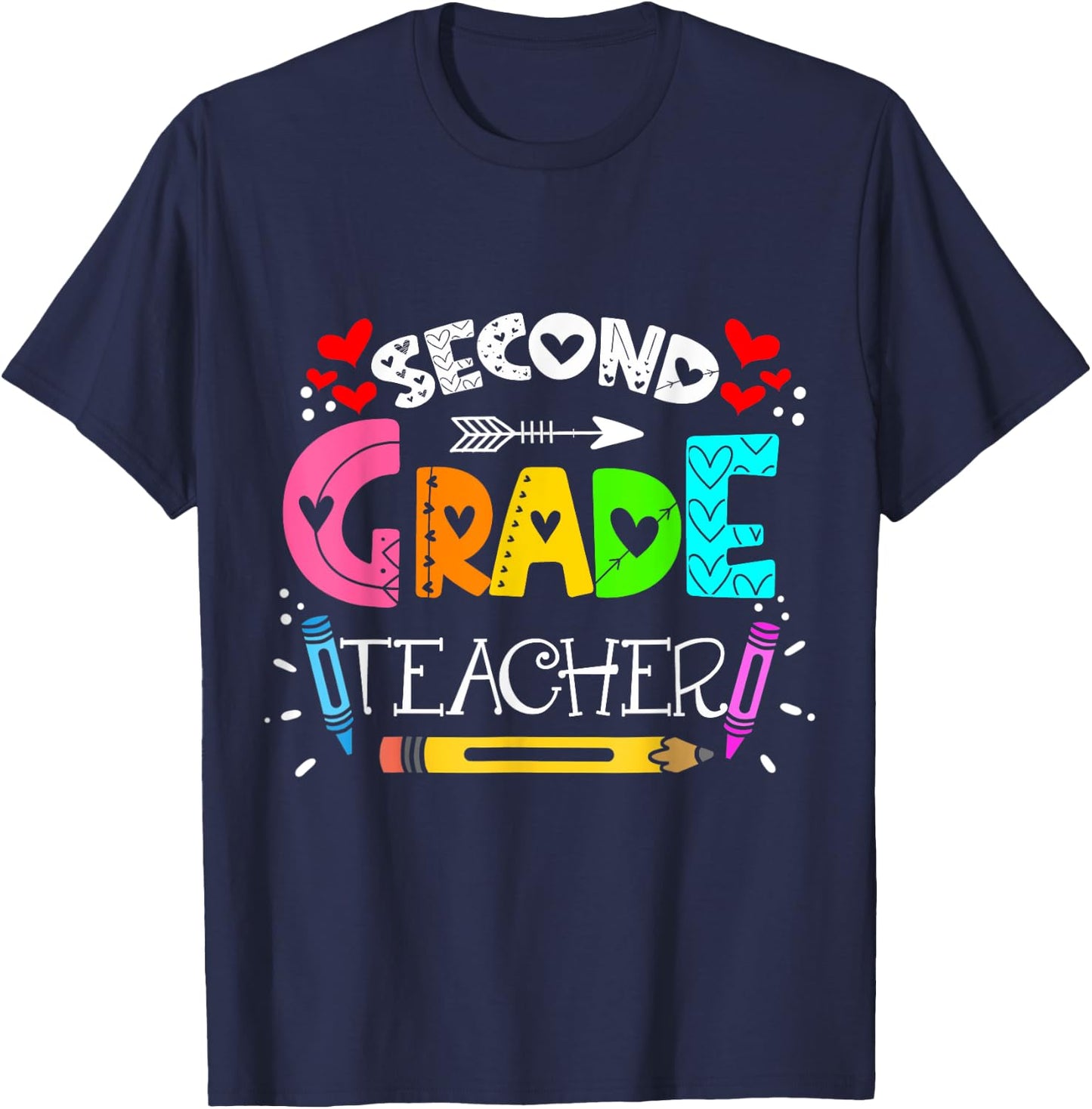 team 2nd grade teacher, Funny second grade teacher T-Shirt - T-Shirt | Navy