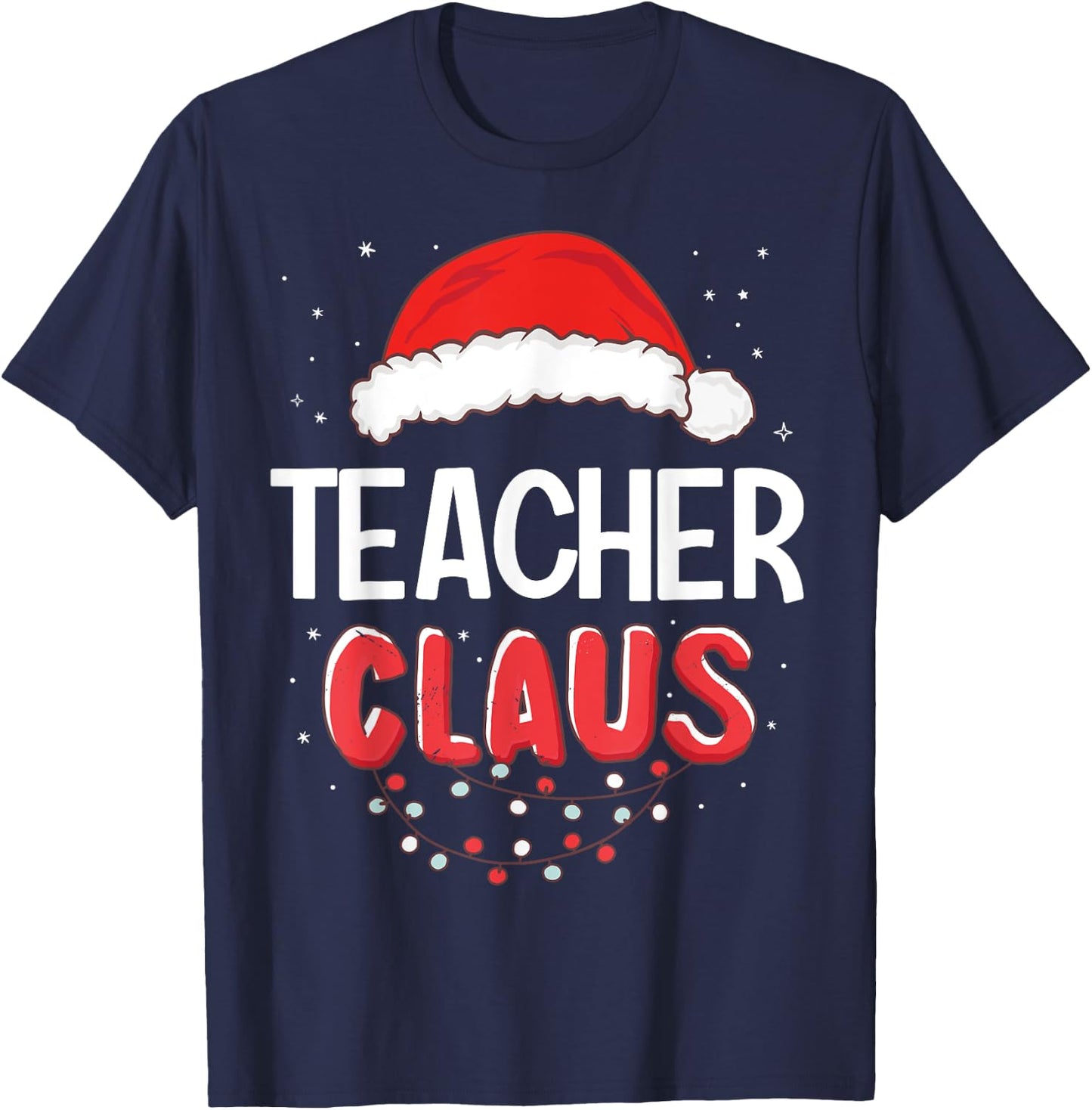 Teacher Santa Claus Christmas Matching Costume Men Women T-Shirt - T-Shirt | Navy