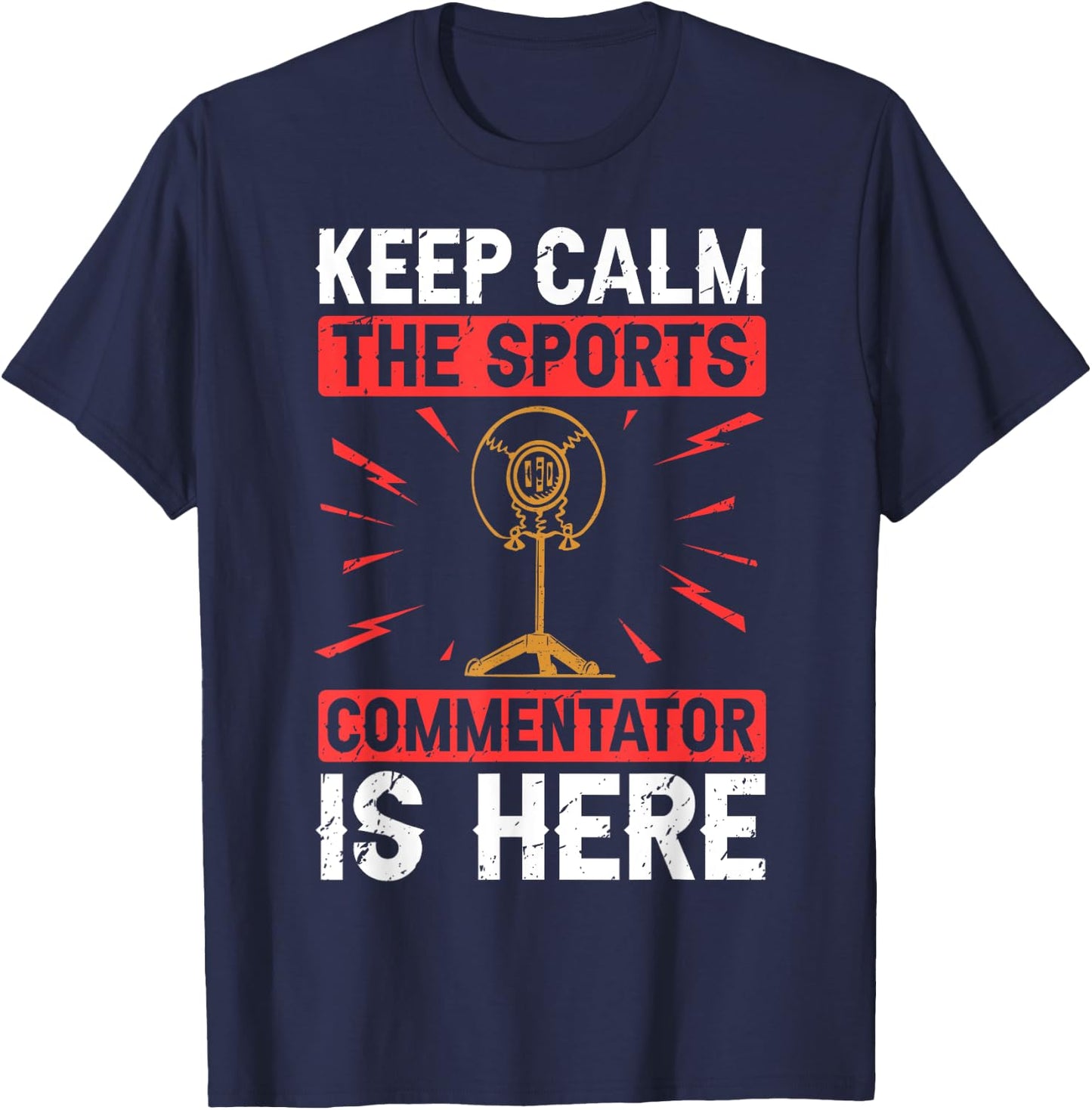 Sports Commentator Sportscaster Sport Announcer T-Shirt - T-Shirt | Navy
