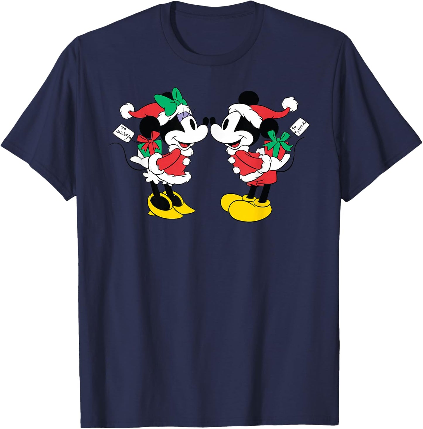 Disney - Christmas Mickey and Minnie Kiss T-Shirt - T-Shirt | Navy