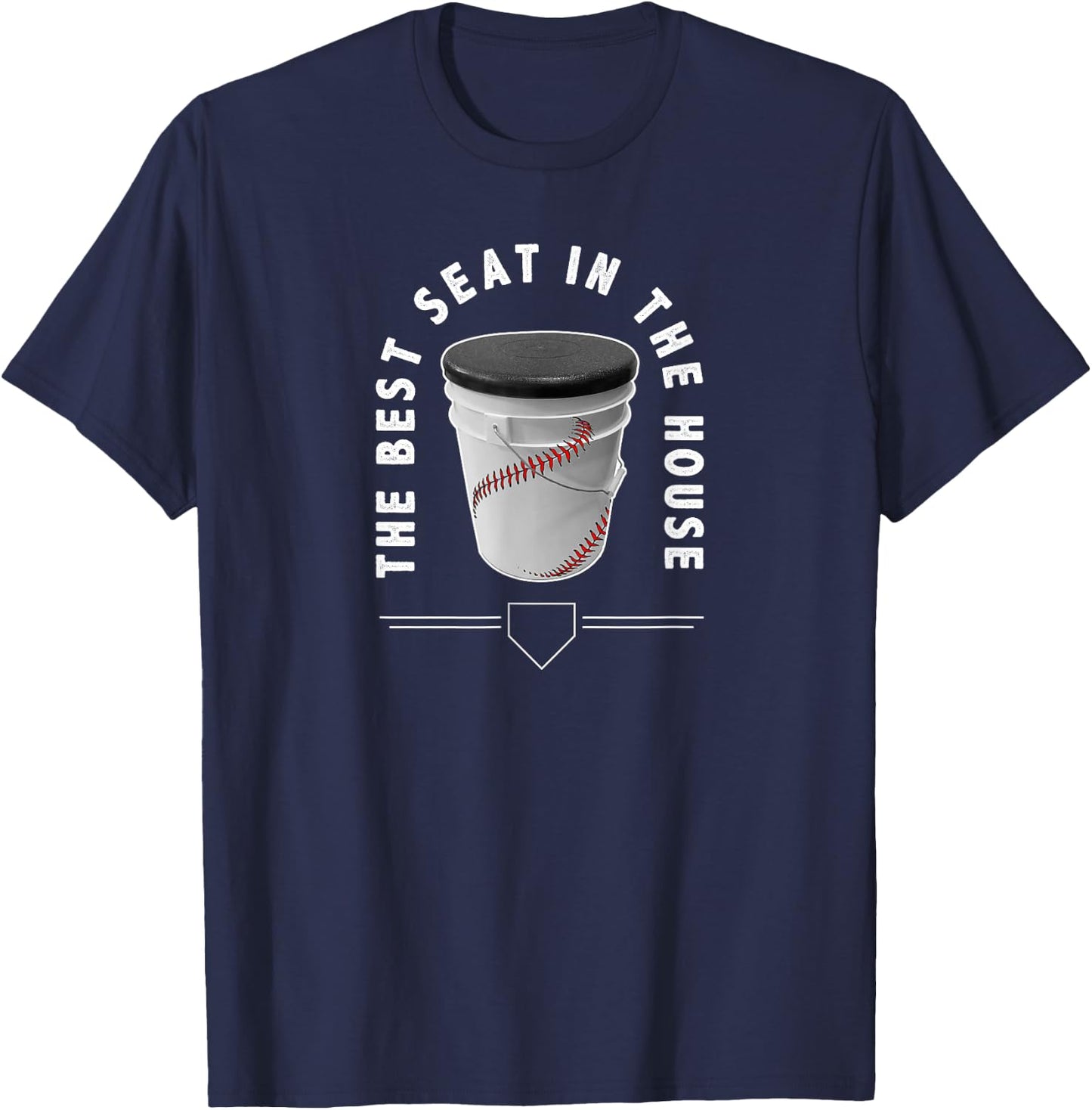 Baseball Bucket - The Best Seat in the House - Sports T-Shirt - T-Shirt | Navy