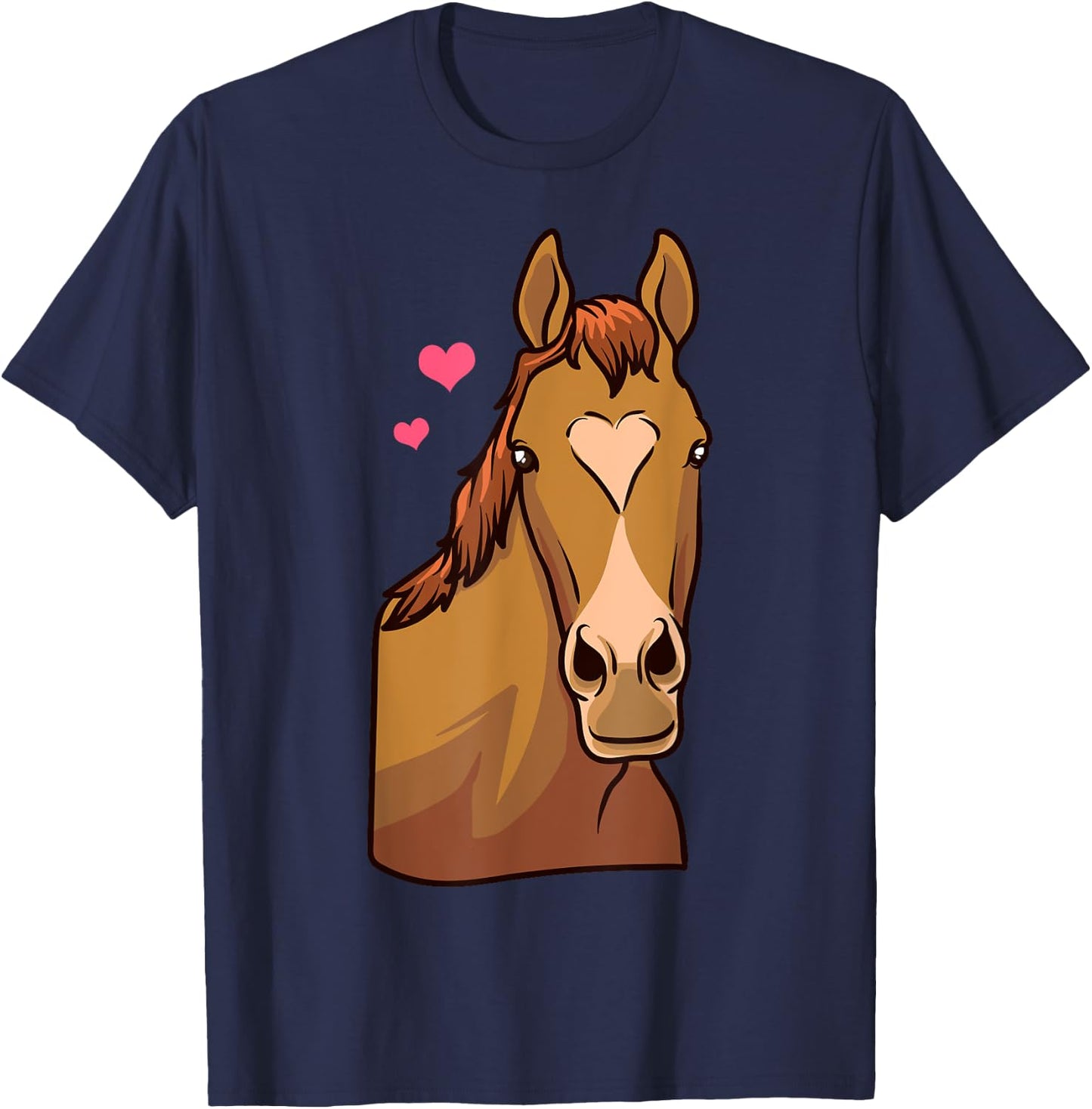 Horse Valentines Day Shirt Heart Pony Horseback Riding Girls T-Shirt - T-Shirt | Navy