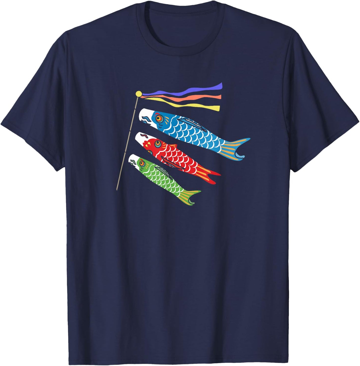 Japanese Carp Koi Koinobori Flag Childrens Day Kodomonohi T-Shirt - T-Shirt | Navy