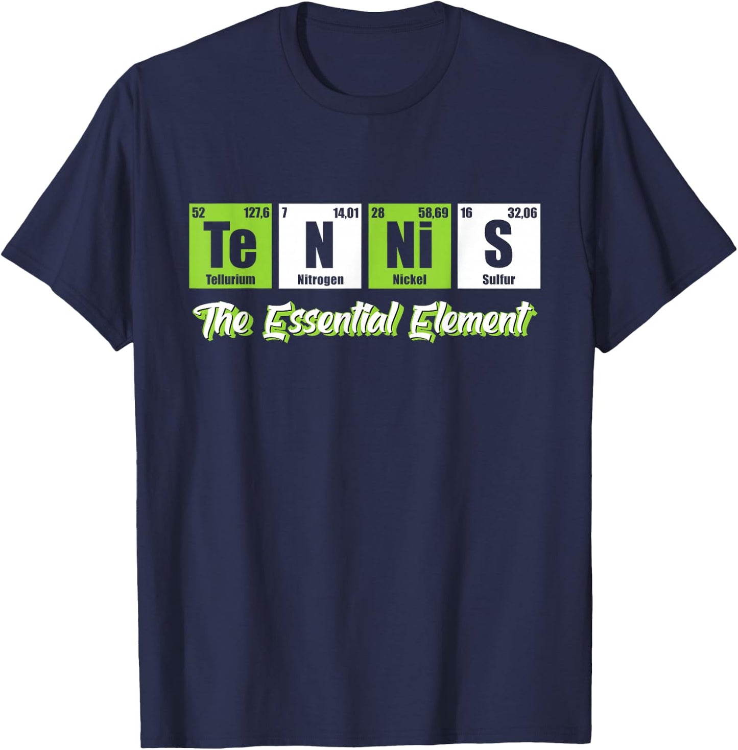 Tennis - The Essential Element | Funny Love Tennis T-Shirt - T-Shirt | Navy