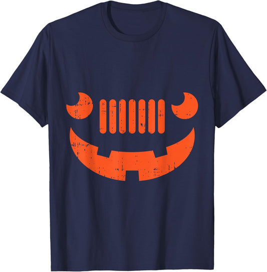 Offroad 4x4 Car Pumpkin Costume Funny Halloween Gamer Gifts T-Shirt - T-Shirt | Navy