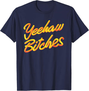 Yeehaw Bitches Country Music Western Wear Cowgirl Woman T-Shirt - T-Shirt | Navy