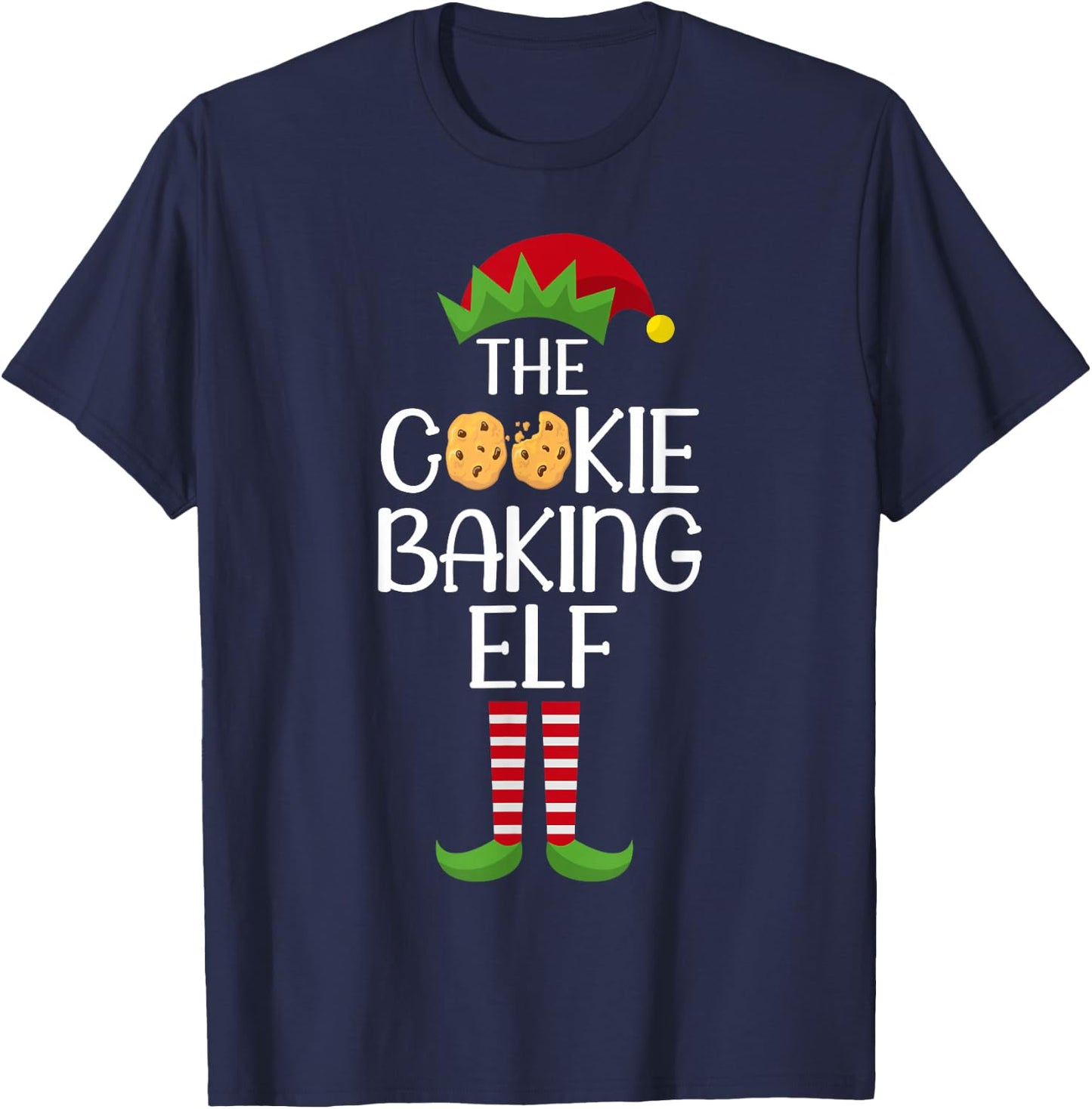 Elf Group Matching Family Xmas Costume The Cookie Baking Elf T-Shirt - T-Shirt | Navy