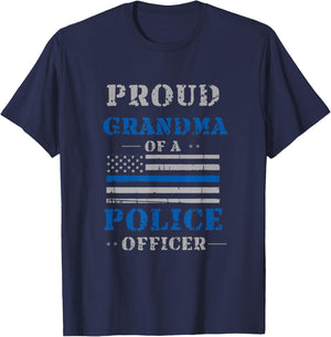 Proud Grandma of a Police Officer Law Enforcement T-Shirt - T-Shirt | Navy