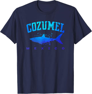 COZUMEL MEXICO Shark Caribbean Beach Vacation Trip Vintage T-Shirt - T-Shirt | Navy