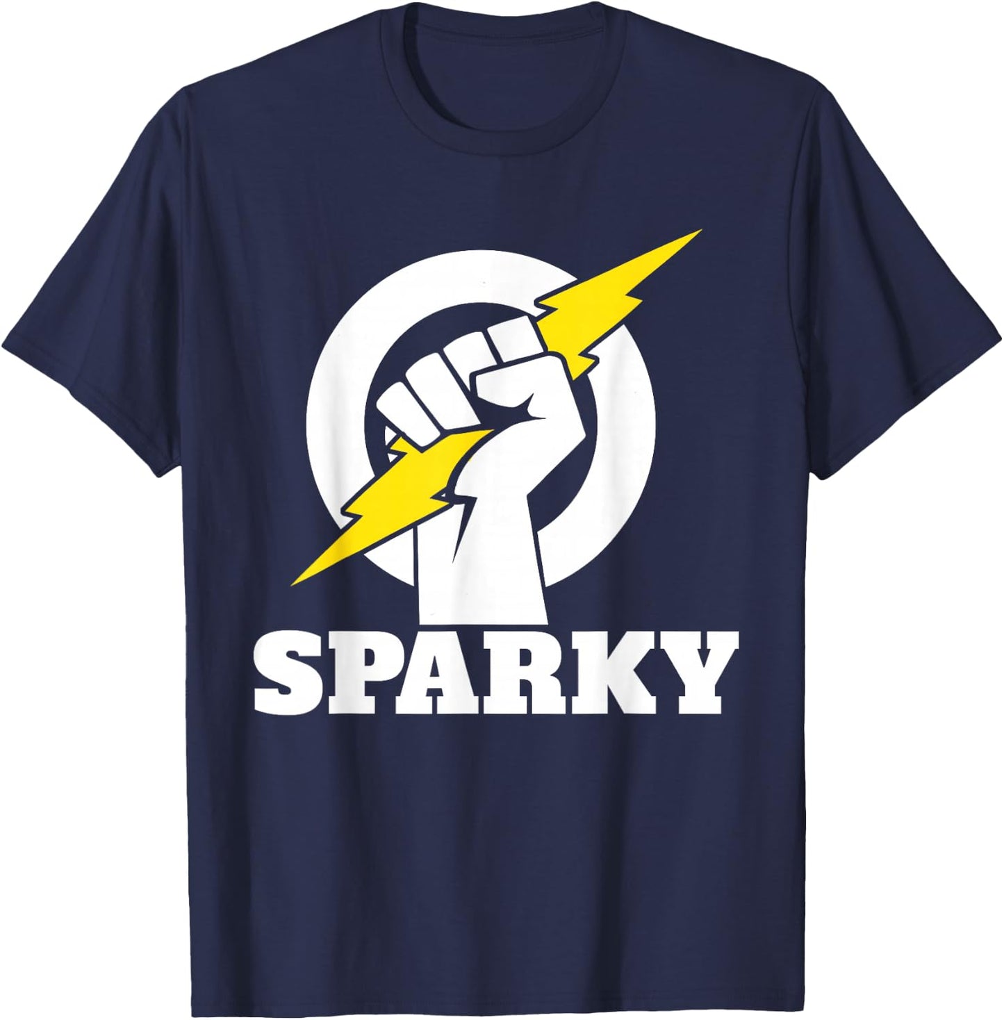Electrician Lightning Bolt Electrician Sparky T-Shirt - T-Shirt | Navy