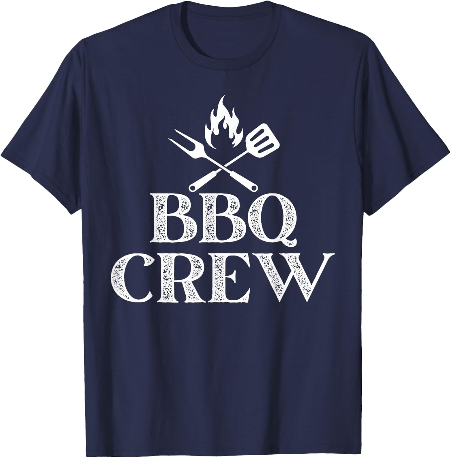 Vintage BBQ CREW Grill Chef Cook Squad Cooking Summer Grill T-Shirt - T-Shirt | Navy