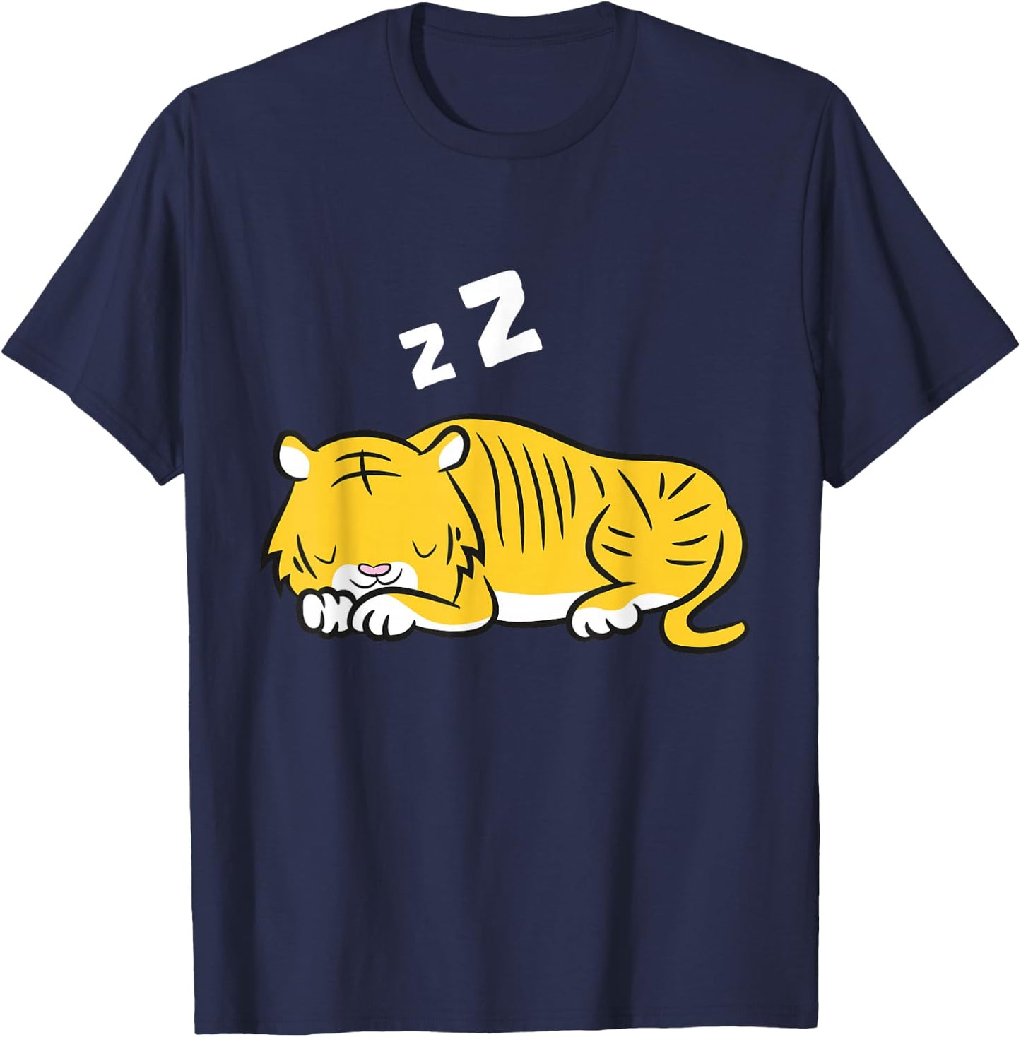 Sleeping Tiger Tiger Pajama Cute Tiger T-Shirt - T-Shirt | Navy