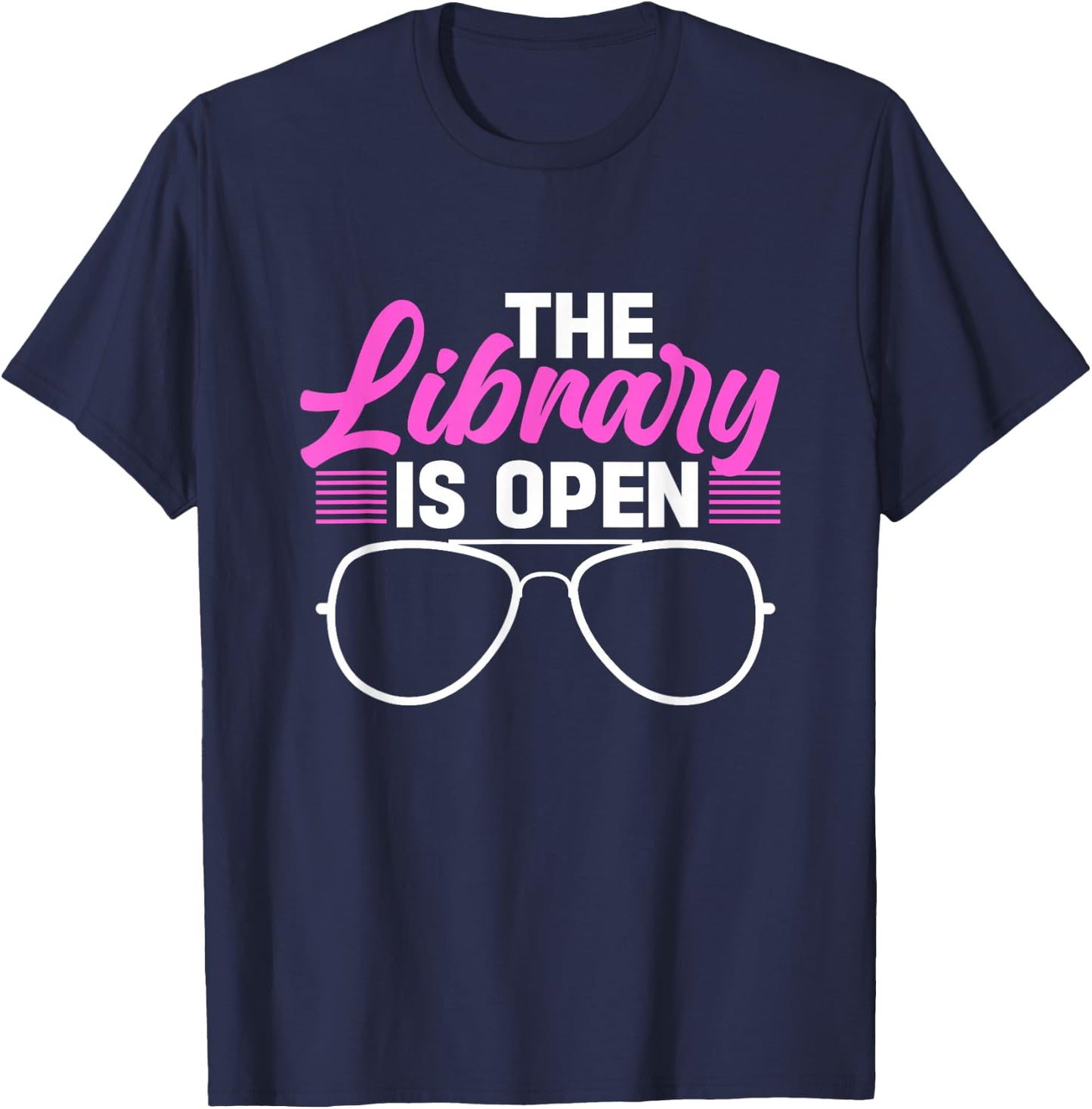 The library is open T-Shirt - T-Shirt | Navy