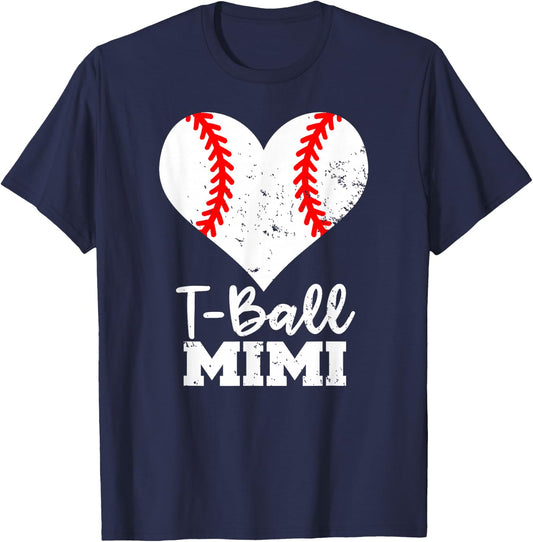 T-Ball Mimi Heart Funny Ball Mimi T-Shirt - T-Shirt | Navy
