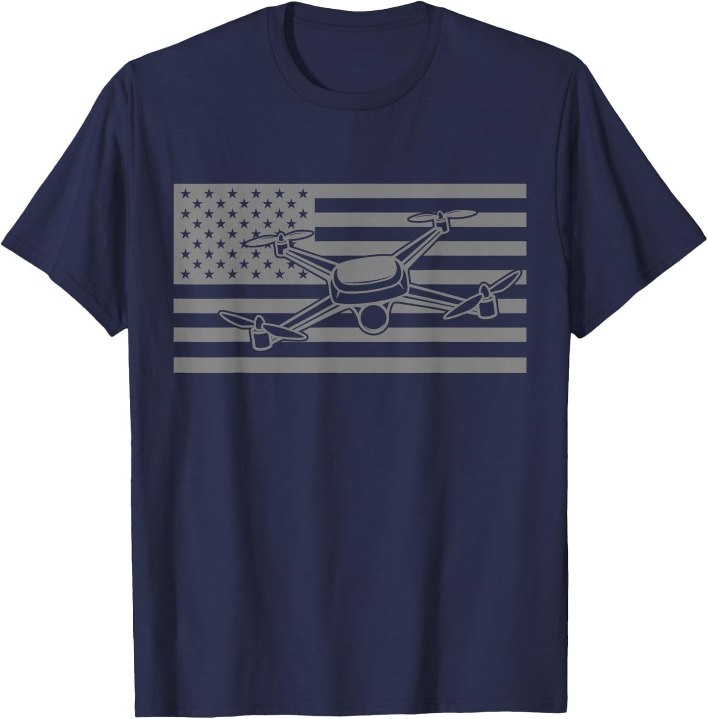 Drone Pilot American Flag Apparel - Drone Operator T-Shirt - T-Shirt | Navy