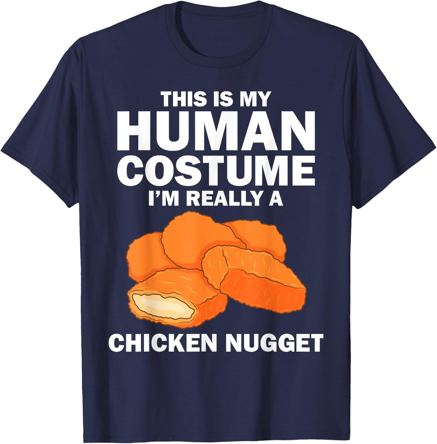 Funny Chicken Nugget Costume For Kids Fashion Nugget Foodie T-Shirt - T-Shirt | Navy
