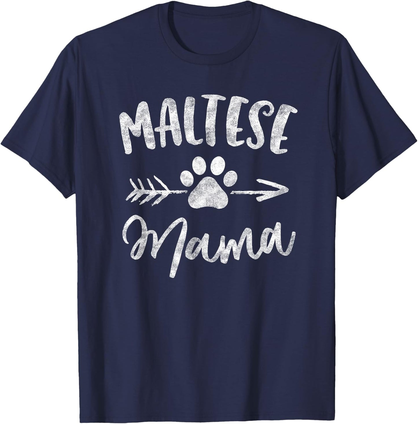 Maltese Mama Shirt Maltese Lover Owner Gifts Dog Mom T-Shirt - T-Shirt | Navy