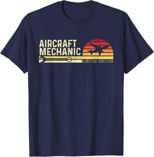 Aircraft Mechanic Limited Edition - Airplane Aviation Lover T-Shirt - T-Shirt | Navy