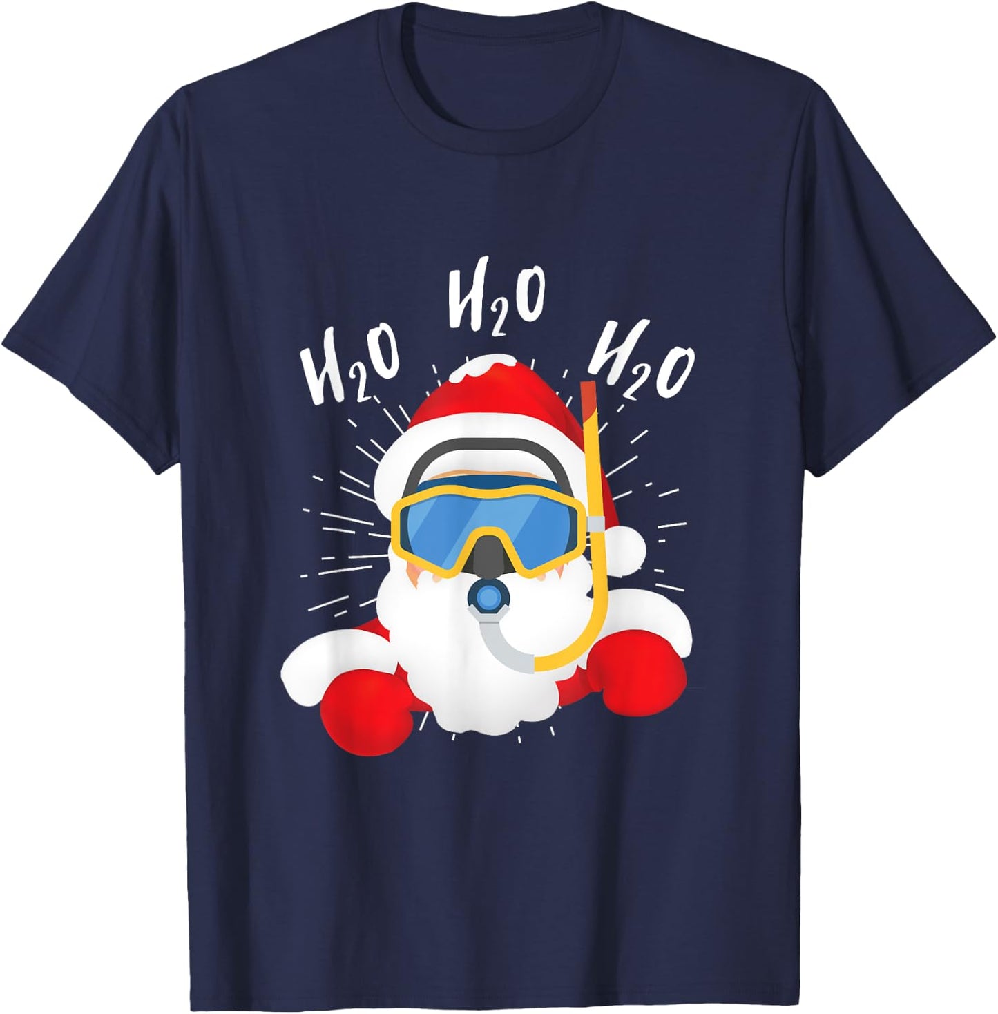 H2o Santa Claus Snorkeling Diving Chistmas Season T-Shirt - T-Shirt | Navy