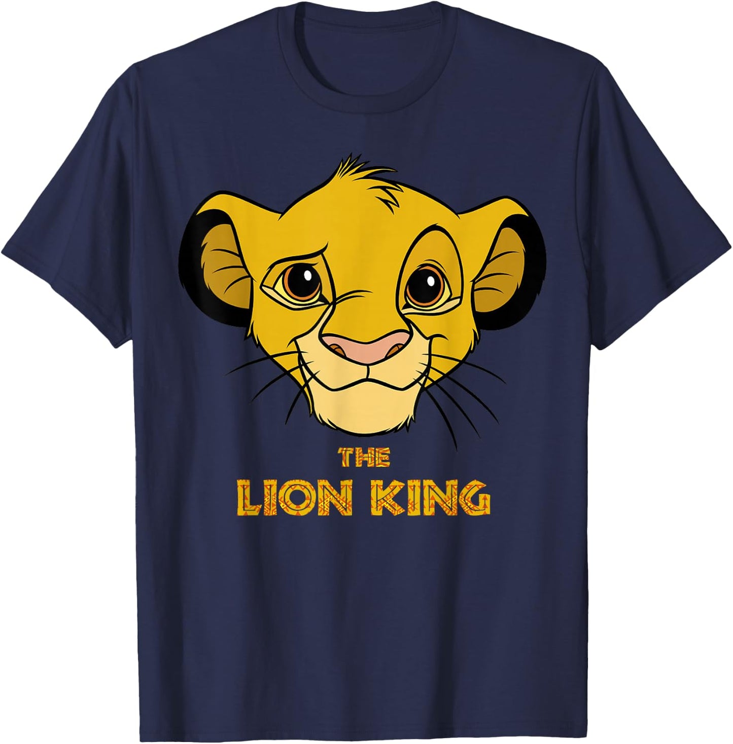Disney Lion King Simba Face Portrait Movie Logo T-Shirt - T-Shirt | Navy