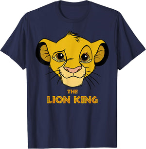 Disney Lion King Simba Face Portrait Movie Logo T-Shirt - T-Shirt | Navy