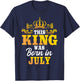 This King Was Born In July Birthday Party Celebration T-Shirt - T-Shirt | Navy
