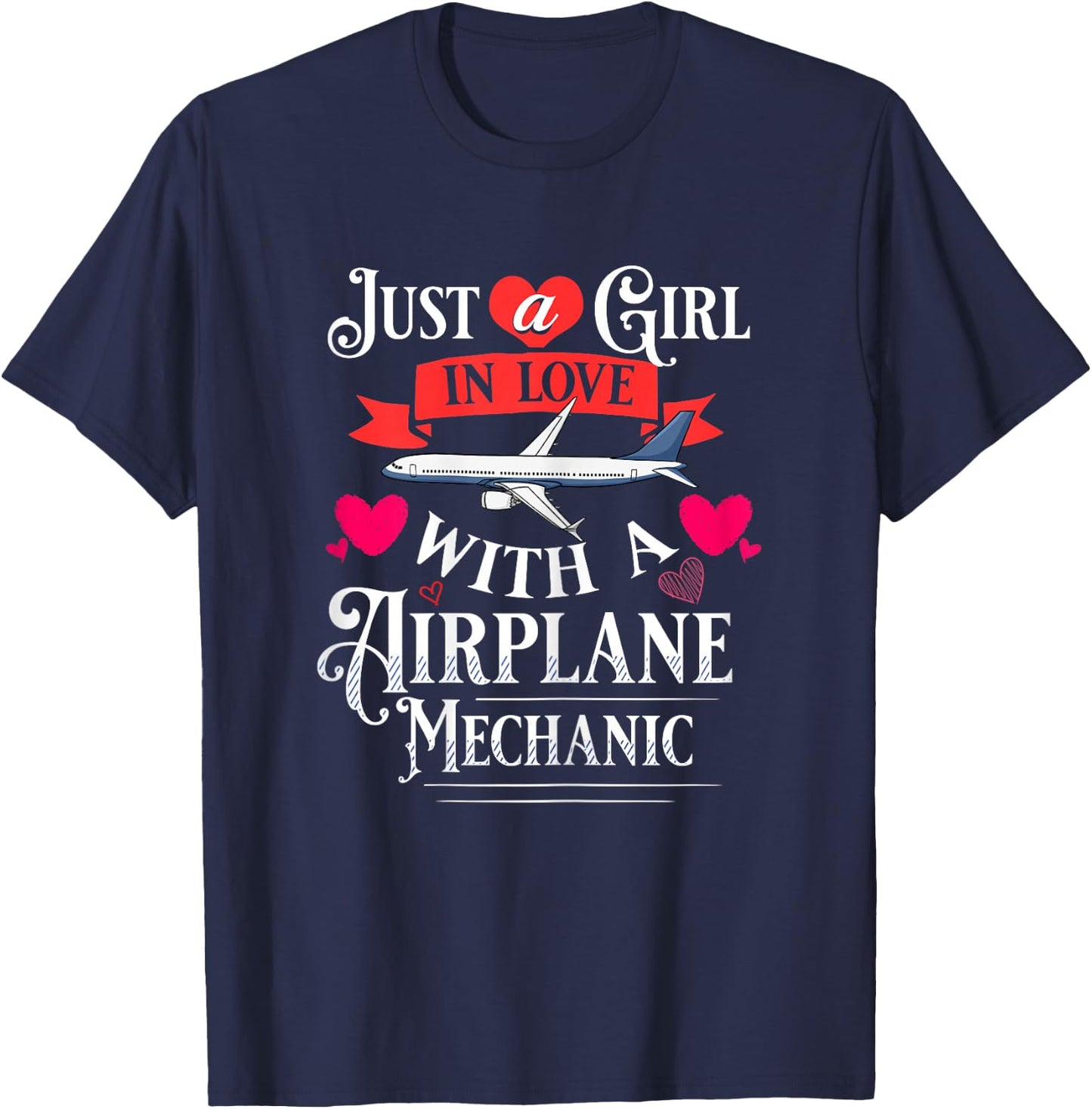 Aircraft Mechanic Wife Airplane Maintenance Technician T-Shirt - T-Shirt | Navy