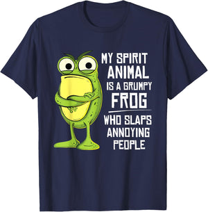 My spirit animal is a grumpy frog who slaps annoying people T-Shirt - T-Shirt | Navy