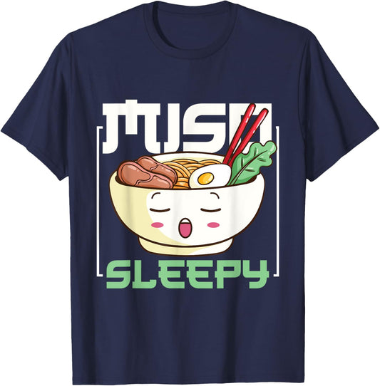 Miso sleepy Ramen Design for a Anime Manga Fan T-Shirt - T-Shirt | Navy