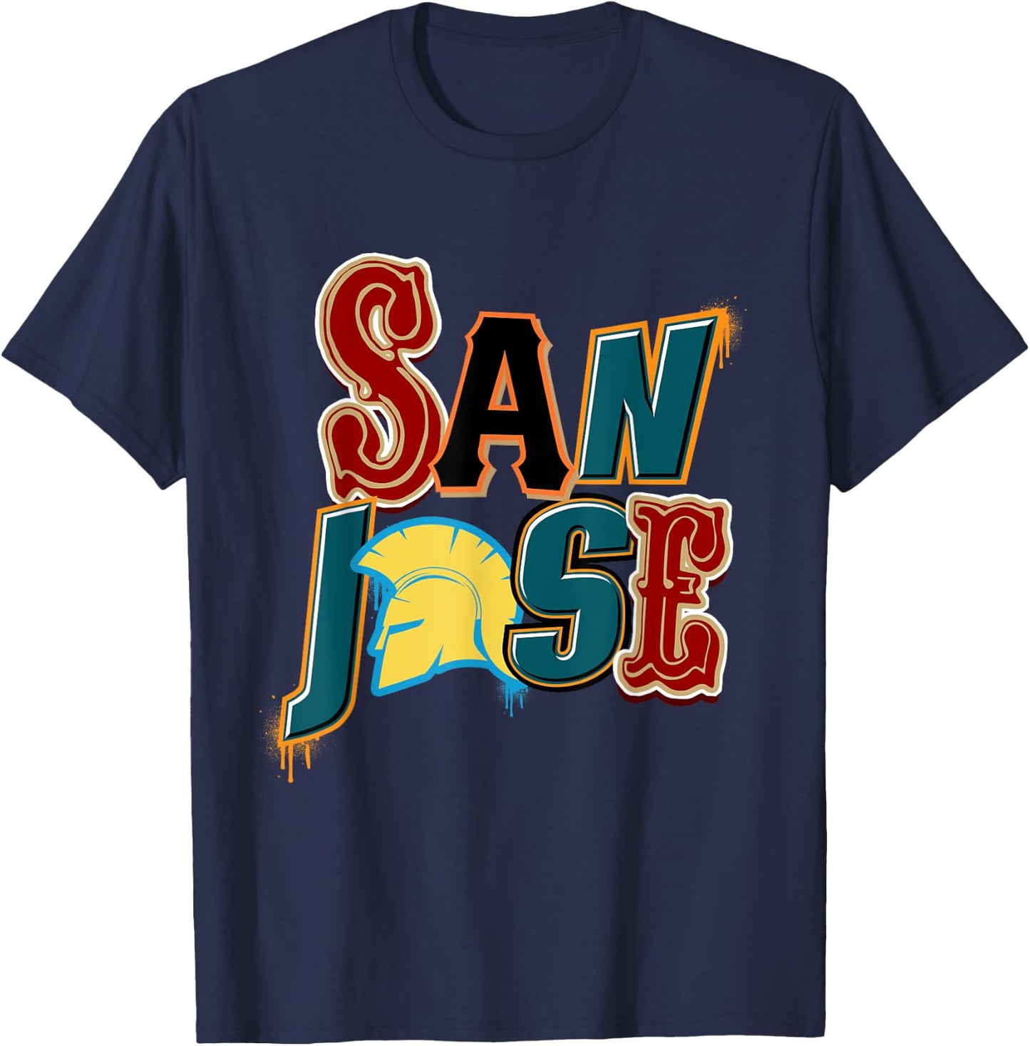 San Jose Shirt, SJ Teams, San Jose Baseball, San Jose Tank T-Shirt - T-Shirt | Navy
