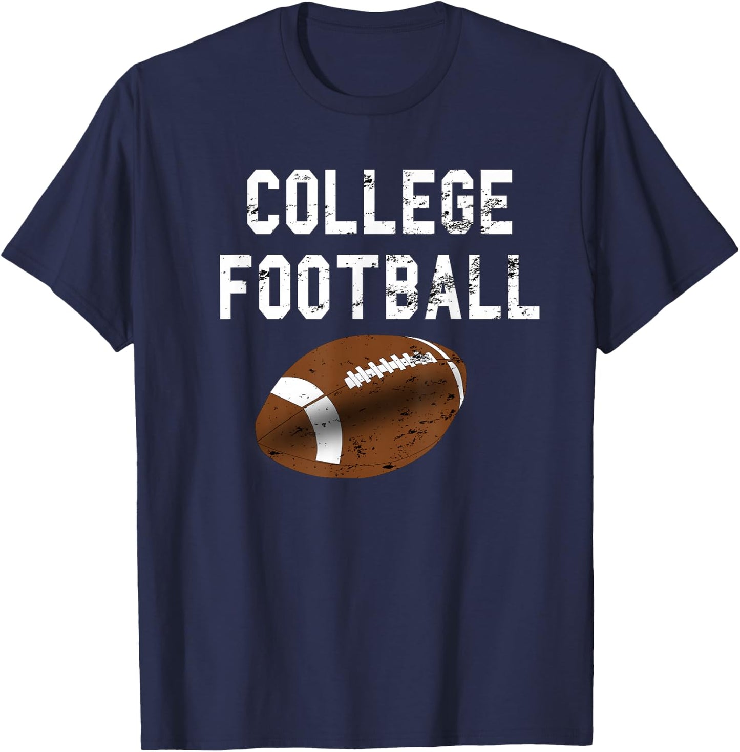 College Football Distressed Sports Fan Gift T-Shirt - T-Shirt | Navy