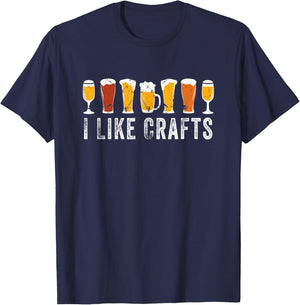 I Like Crafts Beer Brewer Home Brewing Making Drinking Dad T-Shirt - T-Shirt | Navy