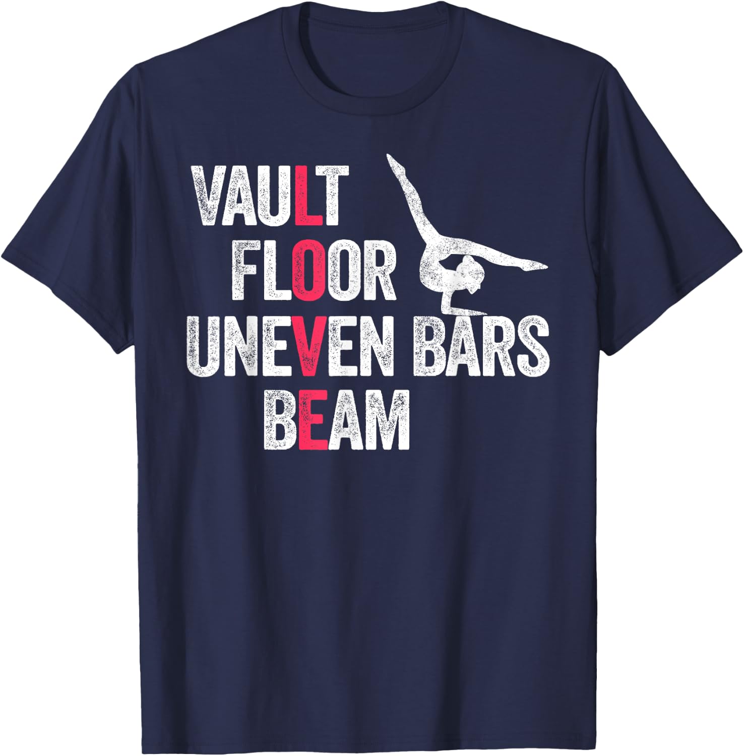 Vault Floor Uneven Bars Beam Gymnastics Gymnast Gift T-Shirt - T-Shirt | Navy