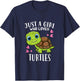Funny Cute Turtle Lover Just A Girl Who Loves Turtles T-Shirt - T-Shirt | Navy