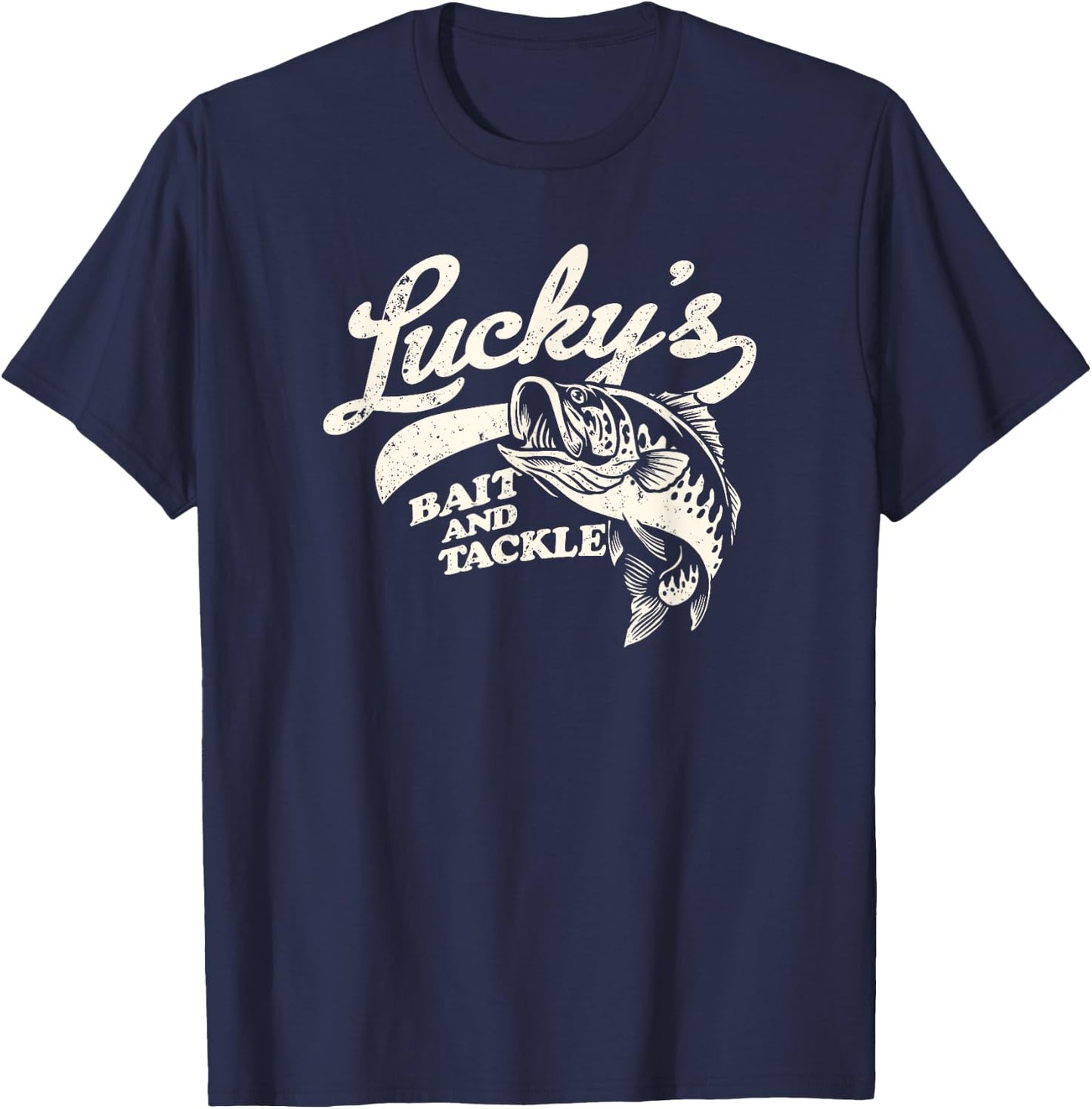 Lucky's Bait And Tackle Fishing T-Shirt - T-Shirt | Navy