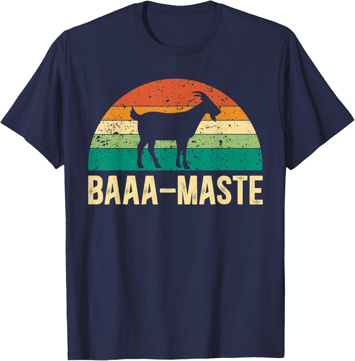 Baaa-Maste Yoga Lover Spiritual Meditation Goat Lady T-Shirt - T-Shirt | Navy