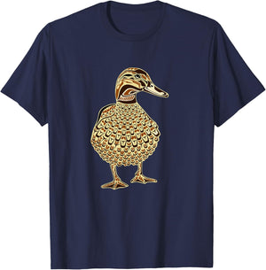 Mallard Duck Bird Lover Northwest Design Native American Art T-Shirt - T-Shirt | Navy