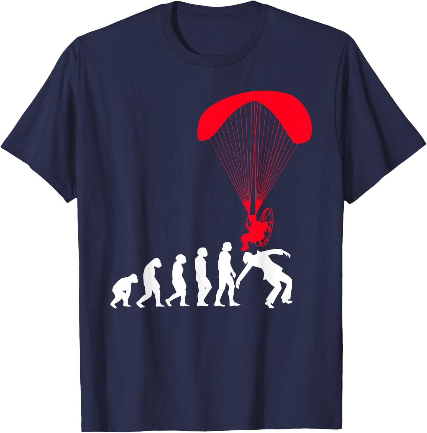 Powered Paramotor Funny Paragliding Evolution Paragliders T-Shirt - T-Shirt | Navy
