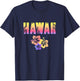 Hawaii Family Vacation Matching Floral T-Shirt - T-Shirt | Navy