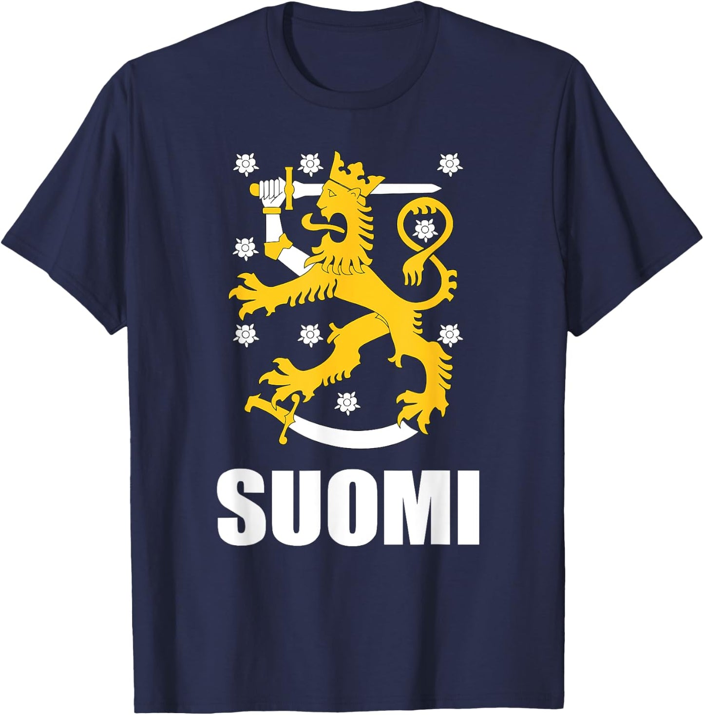 Suomi Finland Pride Shirt Finnish Coat Of Arms Souvenir Gift T-Shirt - T-Shirt | Navy