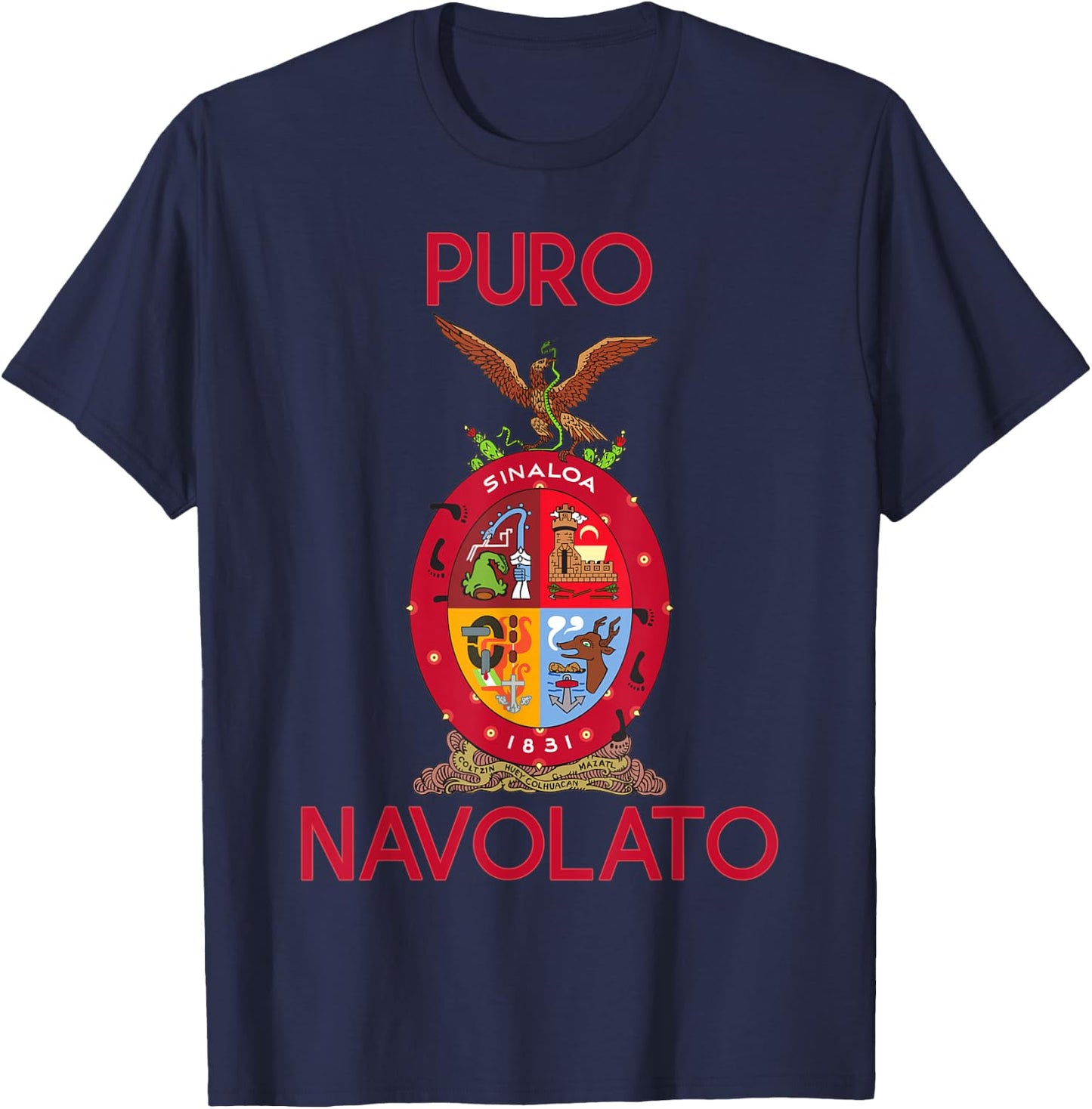 Navolato Sinaloa Estado De Mexico Escudo Eagle Aguila T-Shirt - T-Shirt | Navy