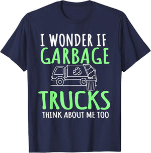 Recycling Garbage Truck Trash Collector Recycle Earth Day T-Shirt - T-Shirt | Navy