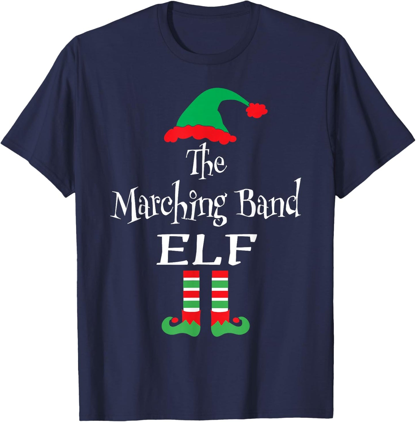 Funny Christmas The Marching Band Elf Shirt Teens Kids Gift T-Shirt - T-Shirt | Navy