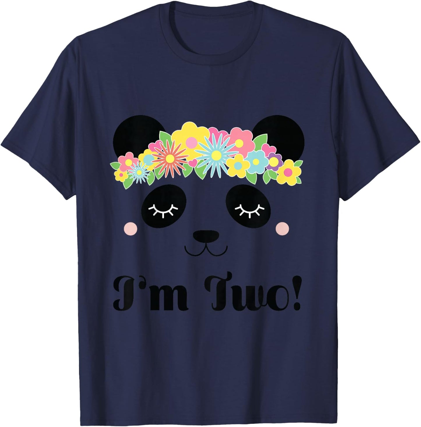2nd Birthday Panda 2 Year Old Girl T-Shirt - T-Shirt | Navy