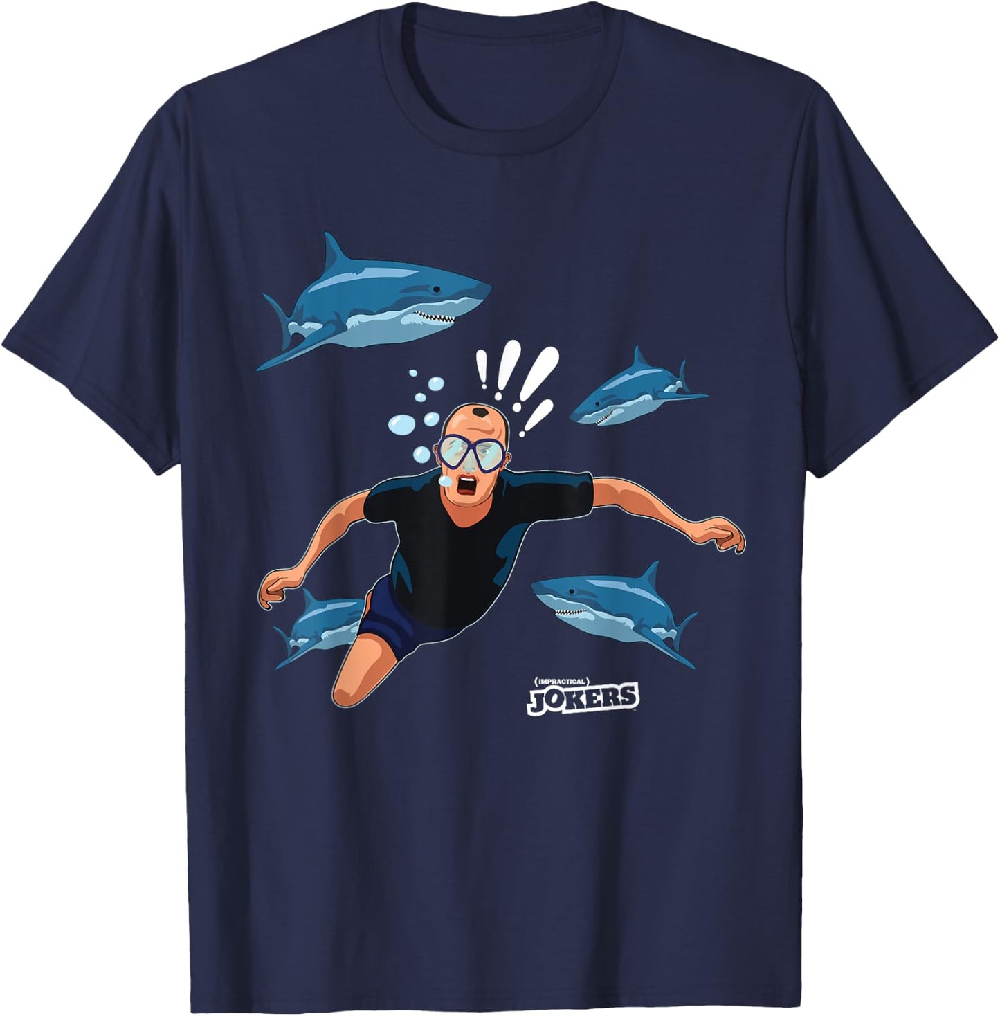 Impractical Jokers Murr and Shark T-Shirt - T-Shirt | Navy