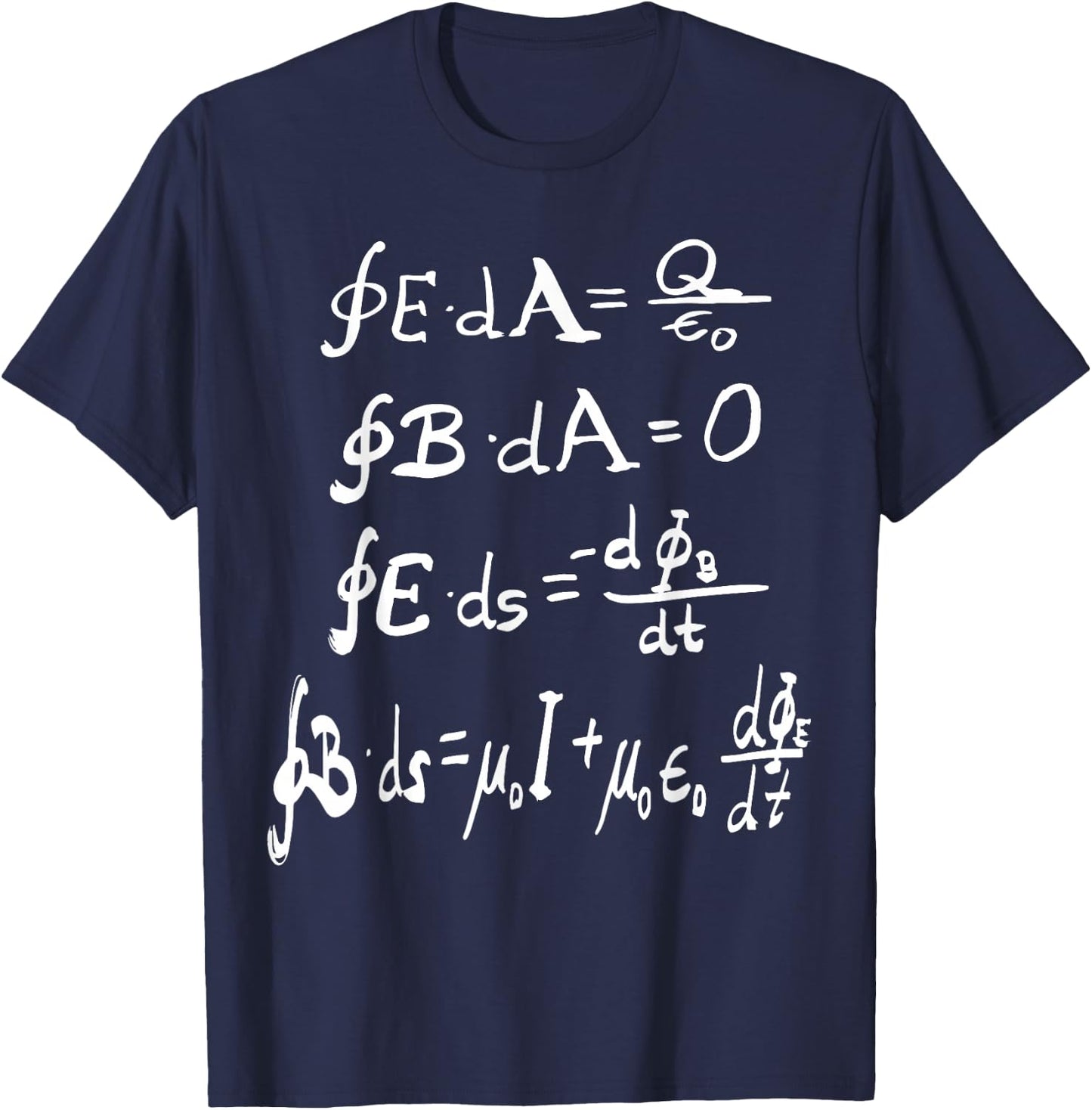 Physics Optics Light and Waves Electromagnetism Equations T-Shirt - T-Shirt | Navy
