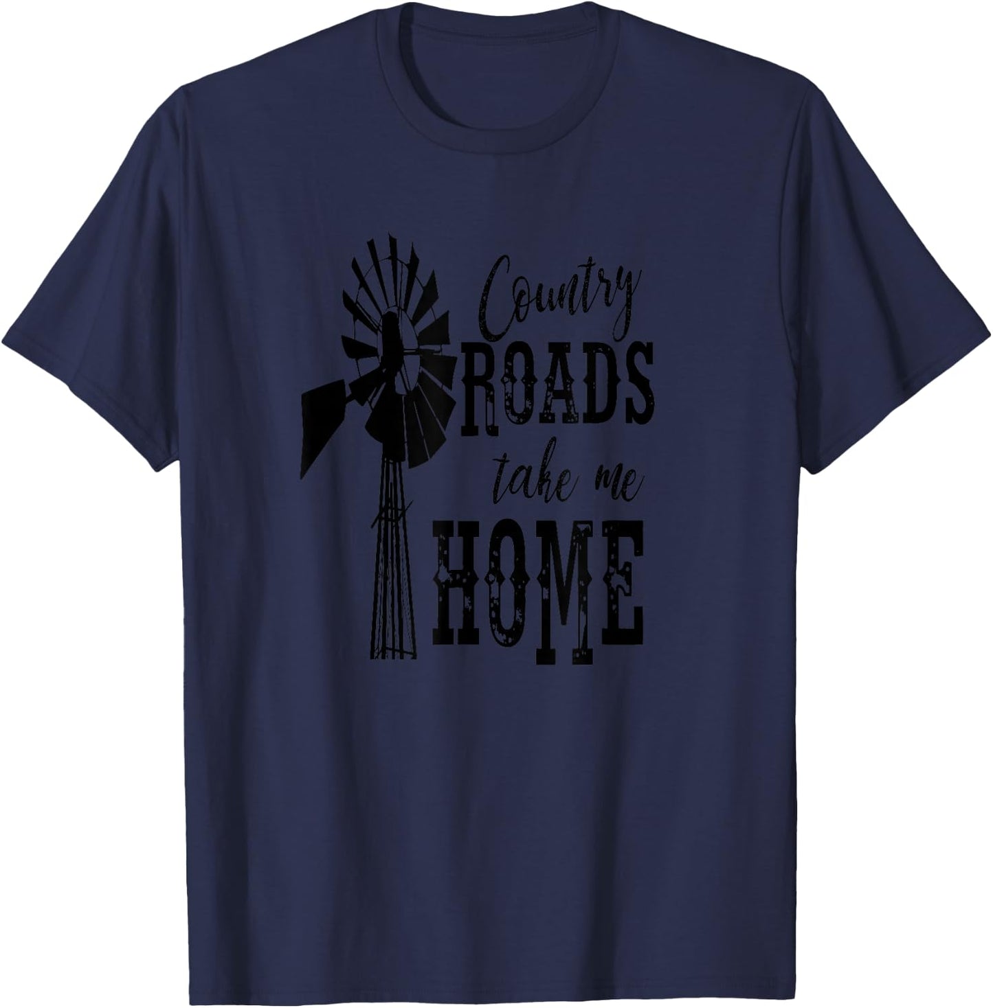 Country Roads Take Me Home Shirt West Virginia T-Shirt - T-Shirt | Navy