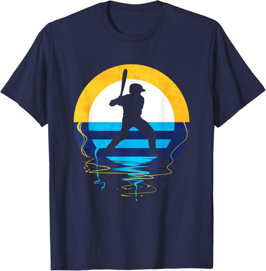 Milwaukee Baseball Sunset Wisconsin State Logo T-Shirt - T-Shirt | Navy